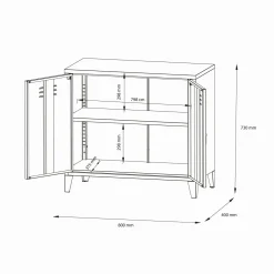 Madie|Credenze > Dmora Credenza panna 80x40x73h cm 2 ante - Conco Bianco Panna