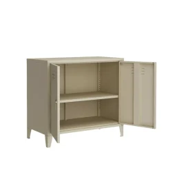 Madie|Credenze > Dmora Credenza panna 80x40x73h cm 2 ante - Conco Bianco Panna