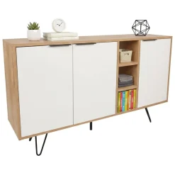 Credenza quercia e bianca 142x35x83h cm 3 ante - Arlene