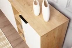 Credenza quercia e bianca 142x35x83h cm 3 ante - Arlene
