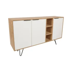 Credenza quercia e bianca 142x35x83h cm 3 ante - Arlene
