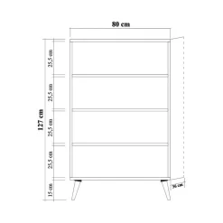 Madie|Credenze > Dmora Credenza quercia e multicolore 95x36x111h cm 4 ante - Agyemang Multicolore, Marrone Quercia
