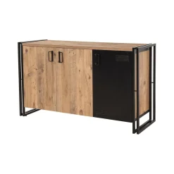 Credenza quercia e nera 140x45x80h cm 3 ante - Yvonne