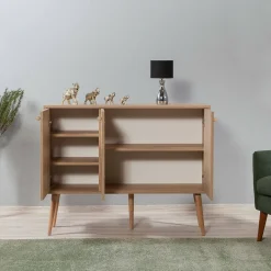Cucina|Madie > Dmora Credenza quercia 120x36x90h cm 3 ante - Arzumia Marrone Quercia