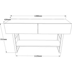 Credenza quercia 138x43x75h cm 2 ante - Allein