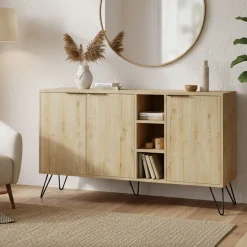 Credenza quercia 142x35x83h cm 3 ante - Alin