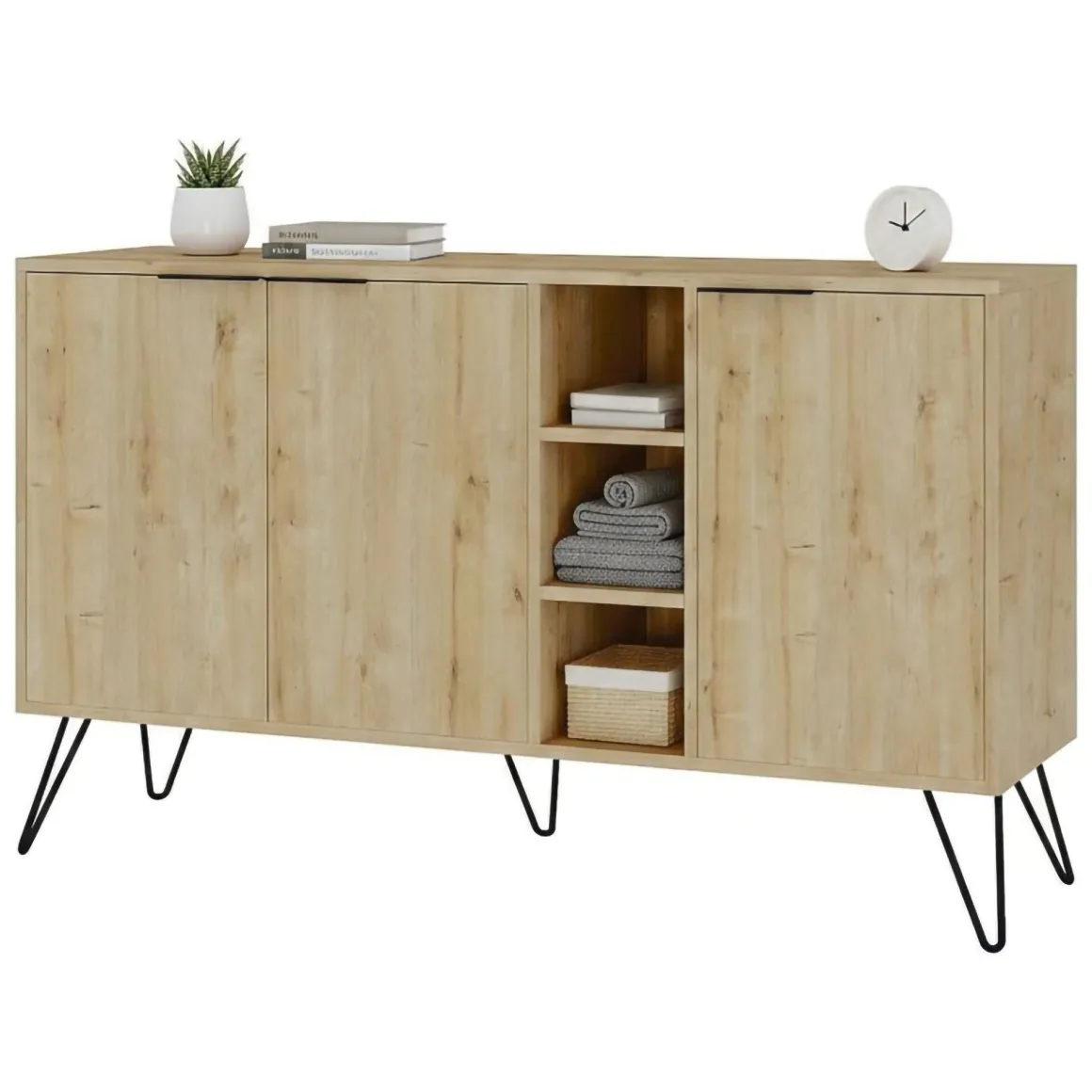 Credenza quercia 142x35x83h cm 3 ante - Alin