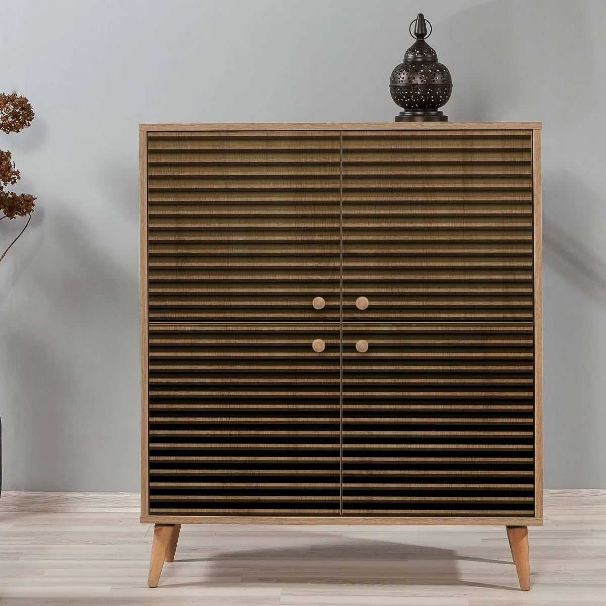 Cucina|Madie > Dmora Credenza quercia 95x36x111h cm 4 ante - Agyemang Marrone Quercia