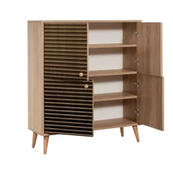 Cucina|Madie > Dmora Credenza quercia 95x36x111h cm 4 ante - Agyemang Marrone Quercia