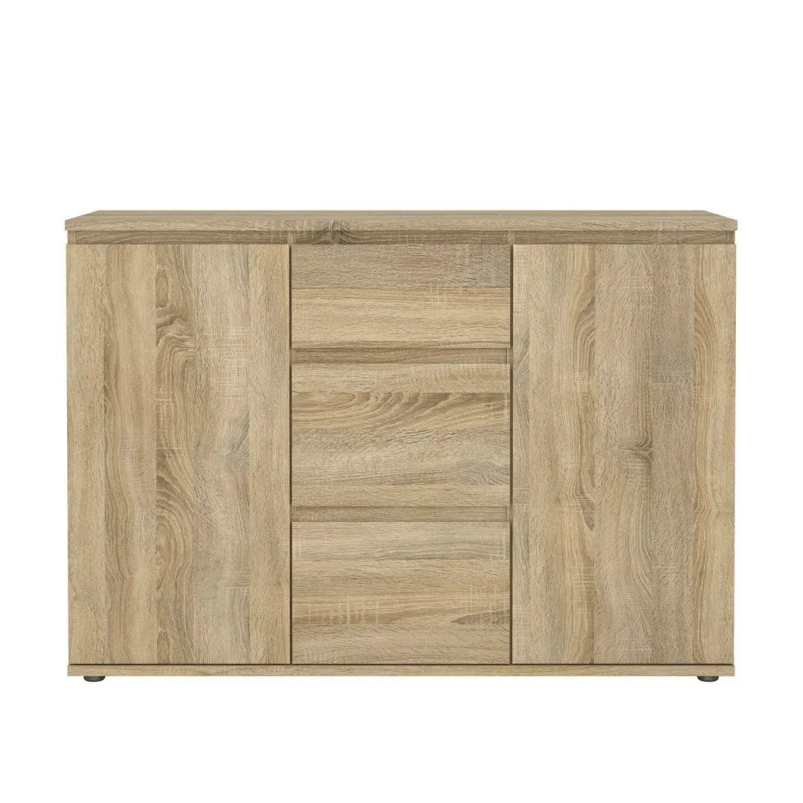 Credenza quercia 119x40x83h cm 2 ante e 3 cassetti - Zumpano