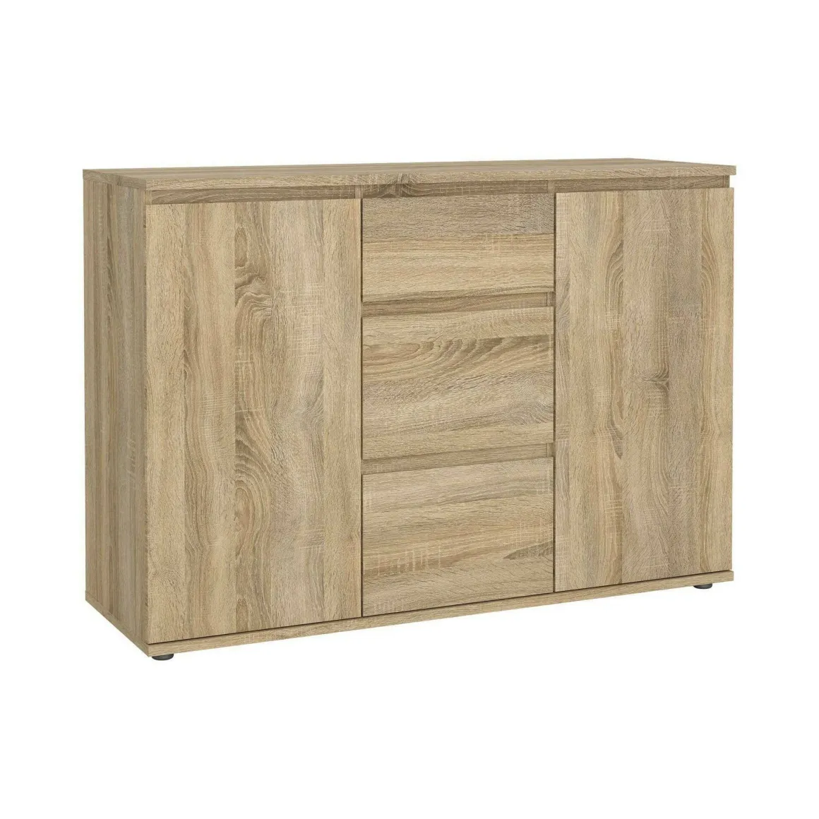 Credenza quercia 119x40x83h cm 2 ante e 3 cassetti - Zumpano
