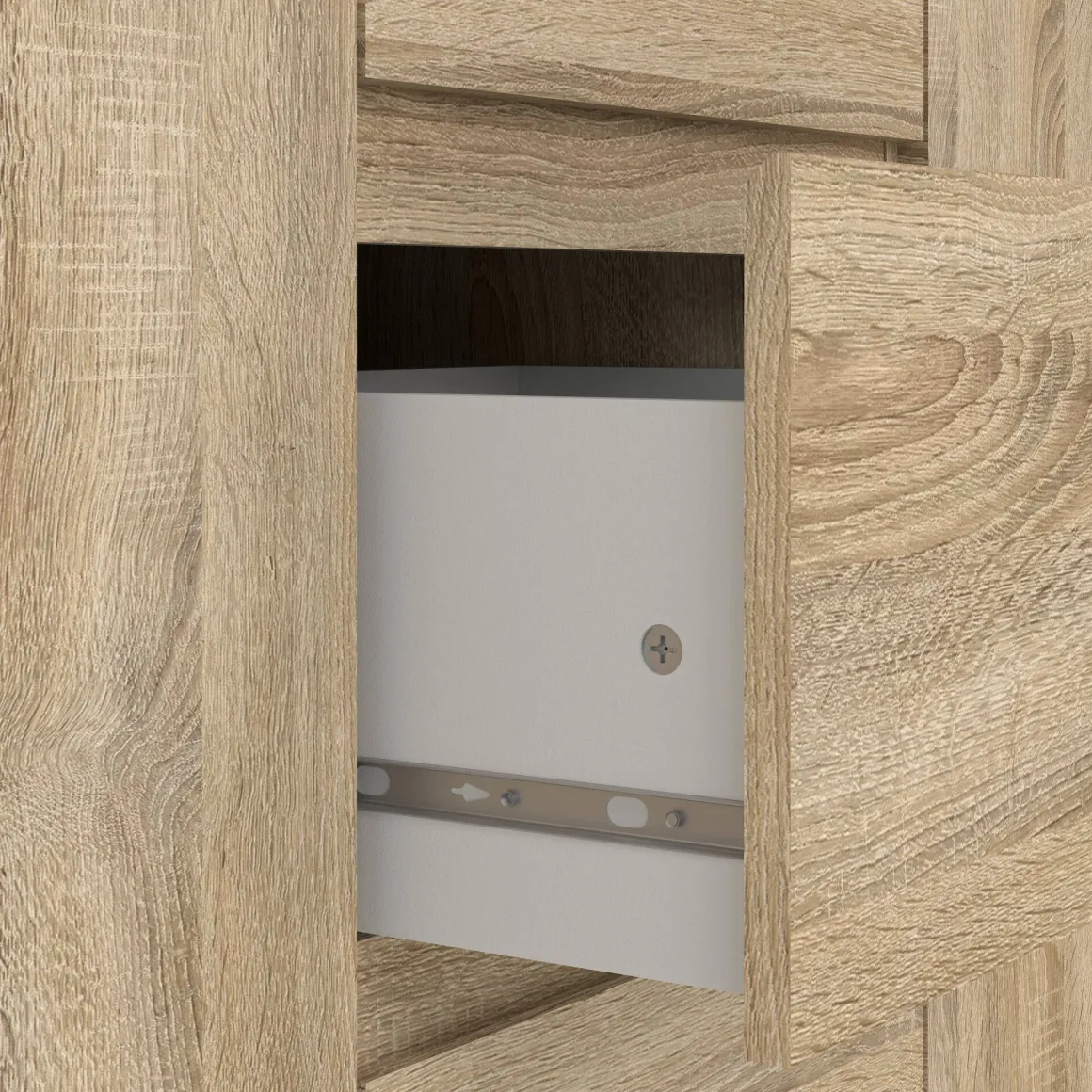 Credenza quercia 119x40x83h cm 2 ante e 3 cassetti - Zumpano