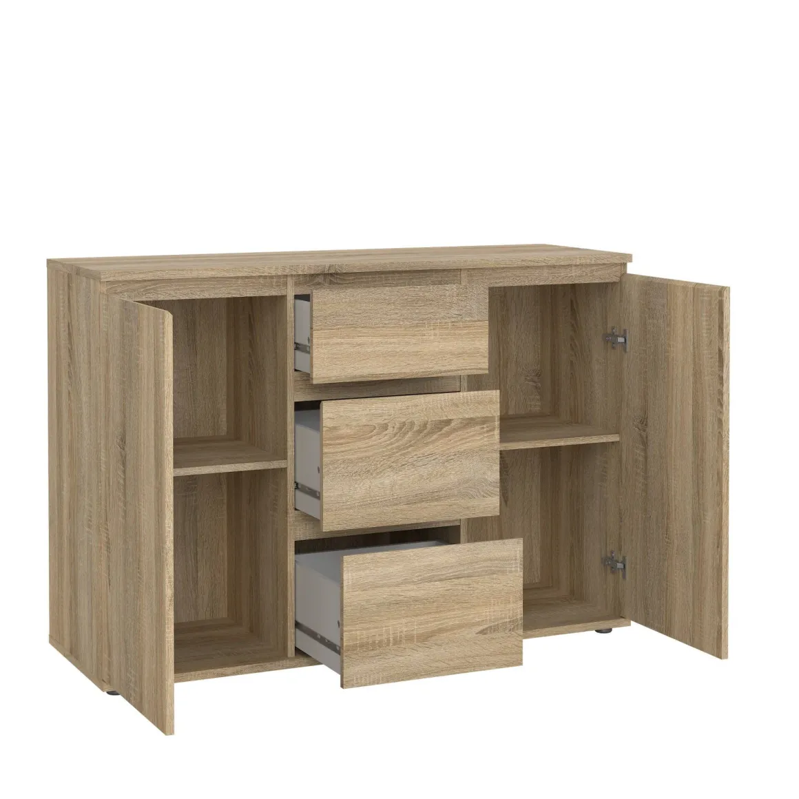 Credenza quercia 119x40x83h cm 2 ante e 3 cassetti - Zumpano