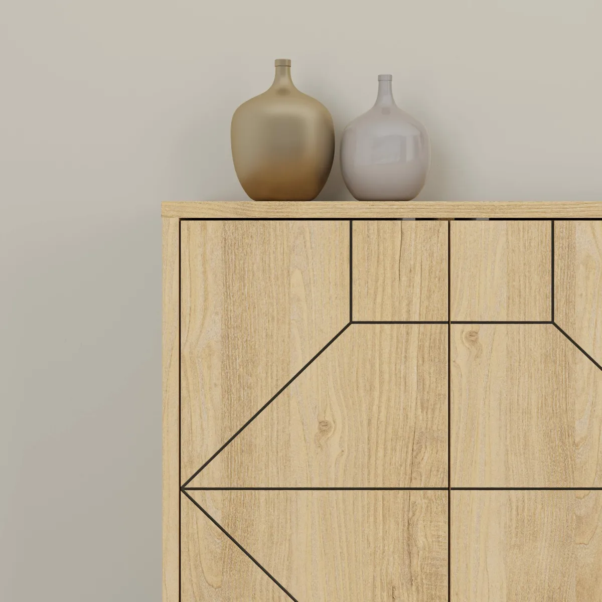 Madie|Credenze > Dmora Credenza quercia 184x35x77h cm 4 ante - Earl Marrone Quercia
