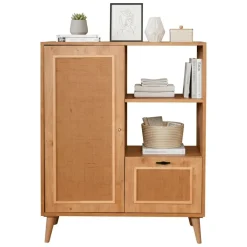 Credenza quercia 90x40x110h cm 2 ante - Jingu