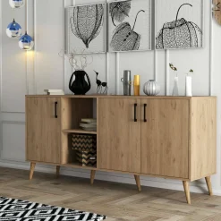 Credenza quercia 180x45x80h cm 3 ante - Vardah