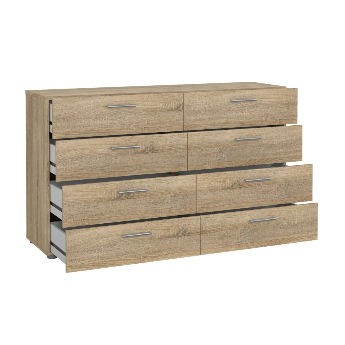 Madie|Credenze > Dmora Credenza quercia 140x40x81h cm 8 cassetti - Phethai Marrone Quercia