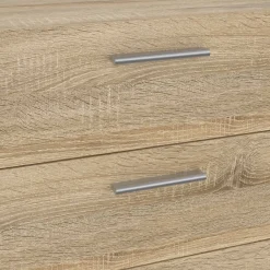Madie|Credenze > Dmora Credenza quercia 140x40x81h cm 8 cassetti - Phethai Marrone Quercia