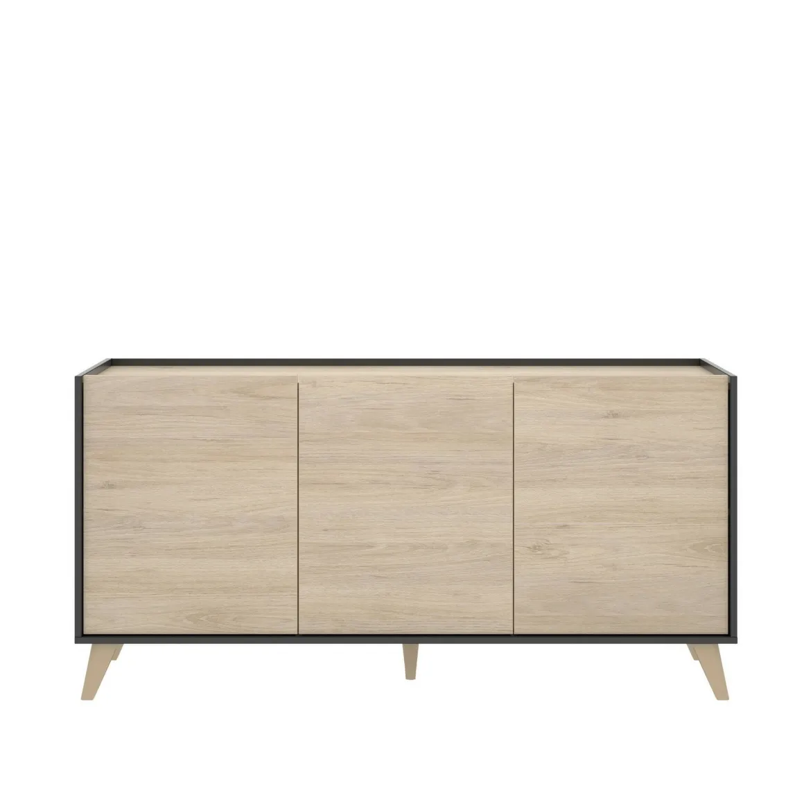 Credenza rovere e antracite 155x43x75h cm 3 ante - Afrodite
