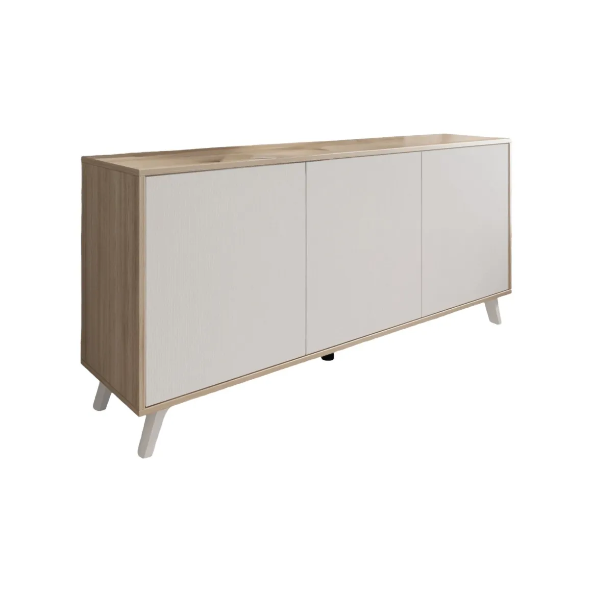 Credenza rovere e bianca moderna 153x39x72h cm 3 ante - Annina