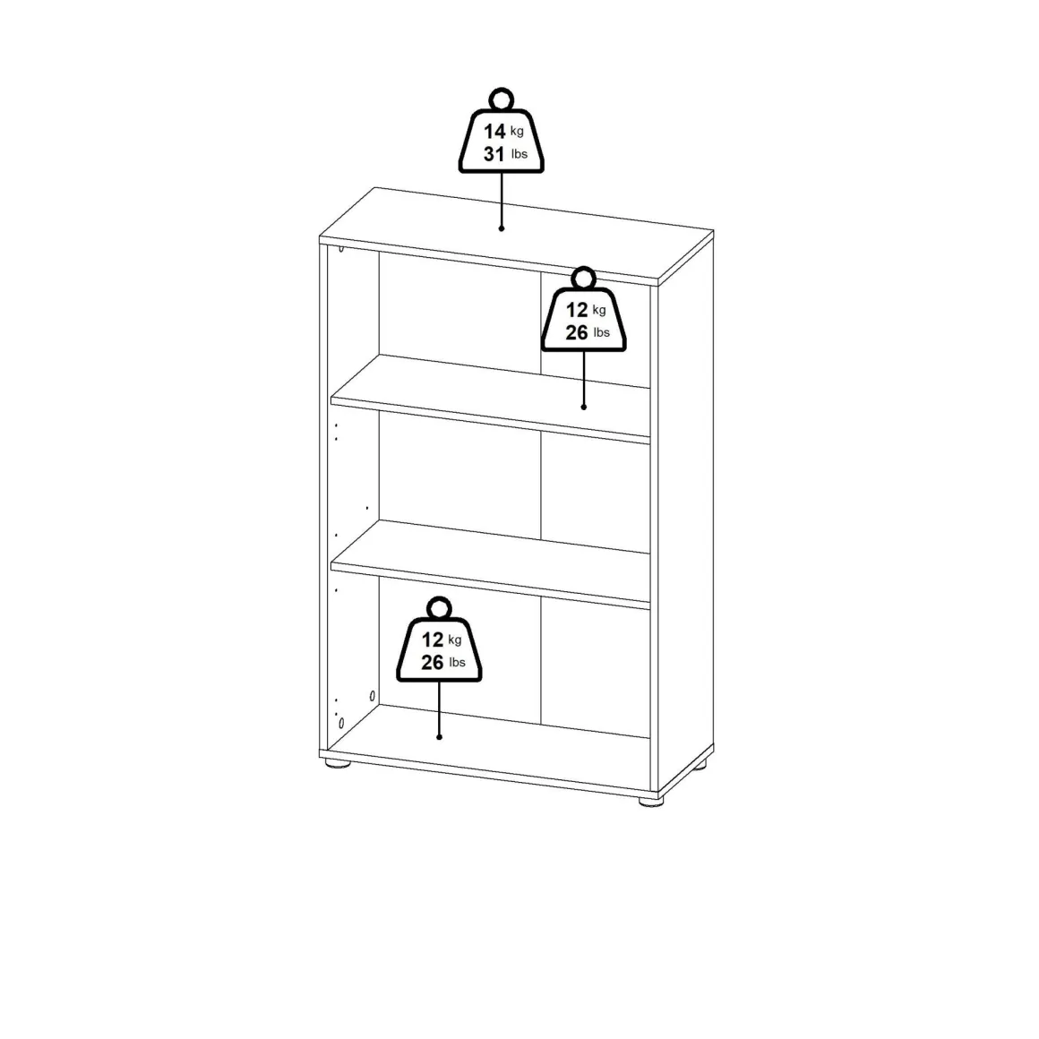 Credenza rovere e bianca 79x34x123h cm 2 ante - Canossa