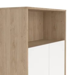 Credenza rovere e bianca 79x34x123h cm 2 ante - Canossa