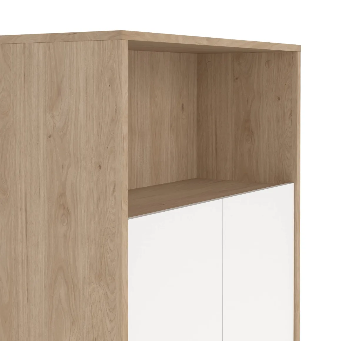 Credenza rovere e bianca 79x34x123h cm 2 ante - Canossa