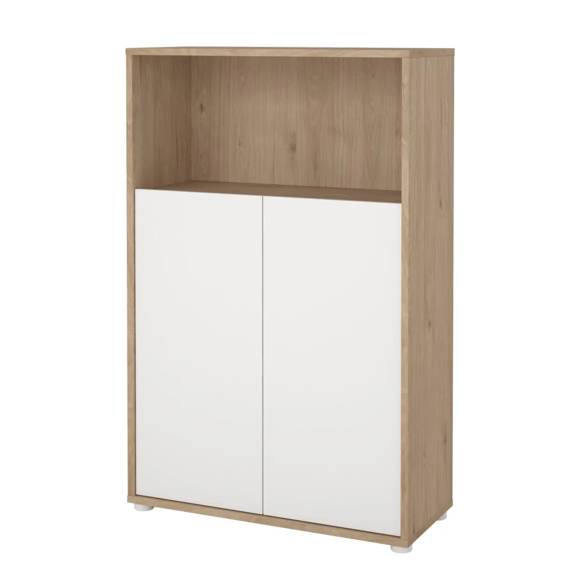 Credenza rovere e bianca 79x34x123h cm 2 ante - Canossa
