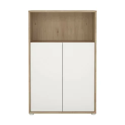 Credenza rovere e bianca 79x34x123h cm 2 ante - Canossa
