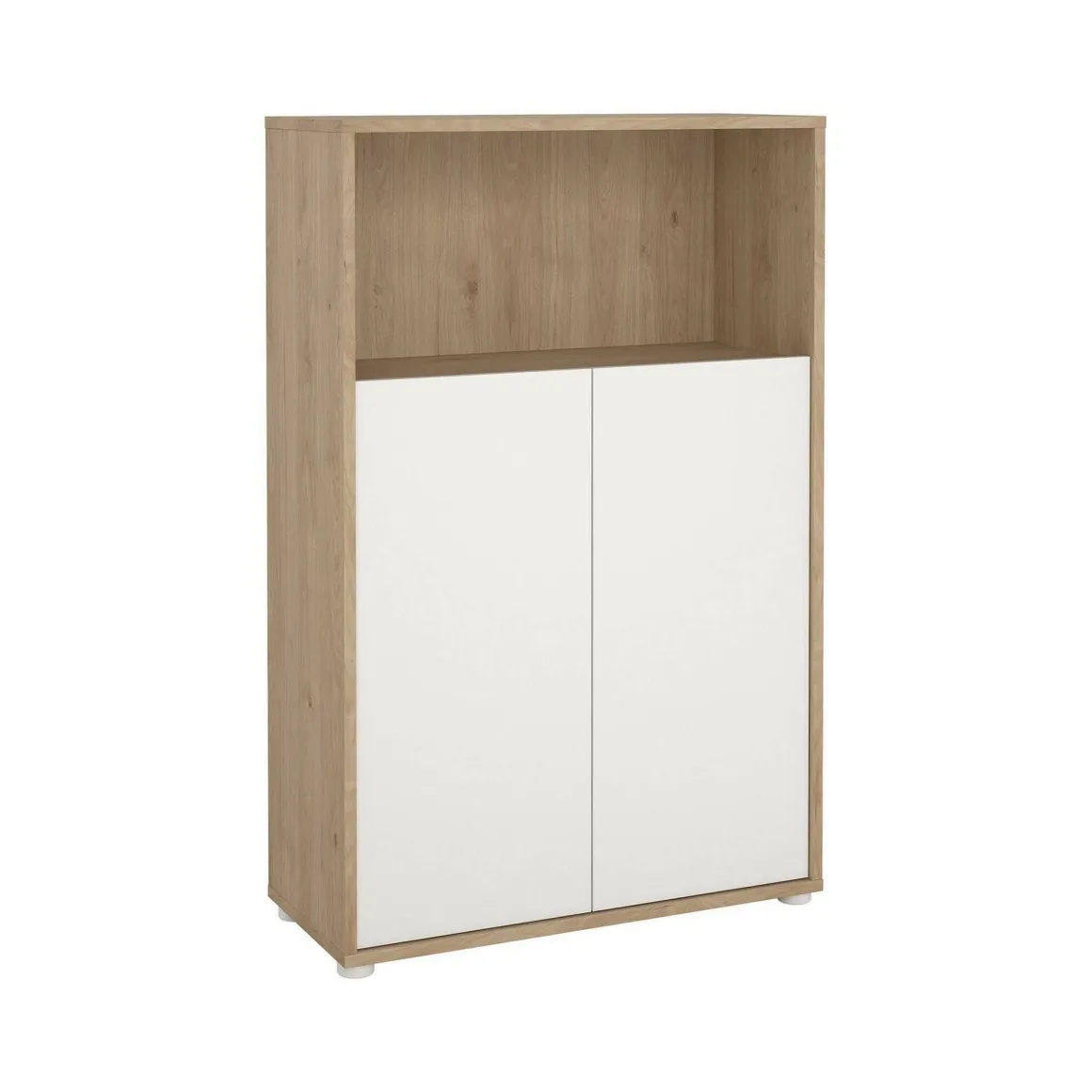 Credenza rovere e bianca 79x34x123h cm 2 ante - Canossa