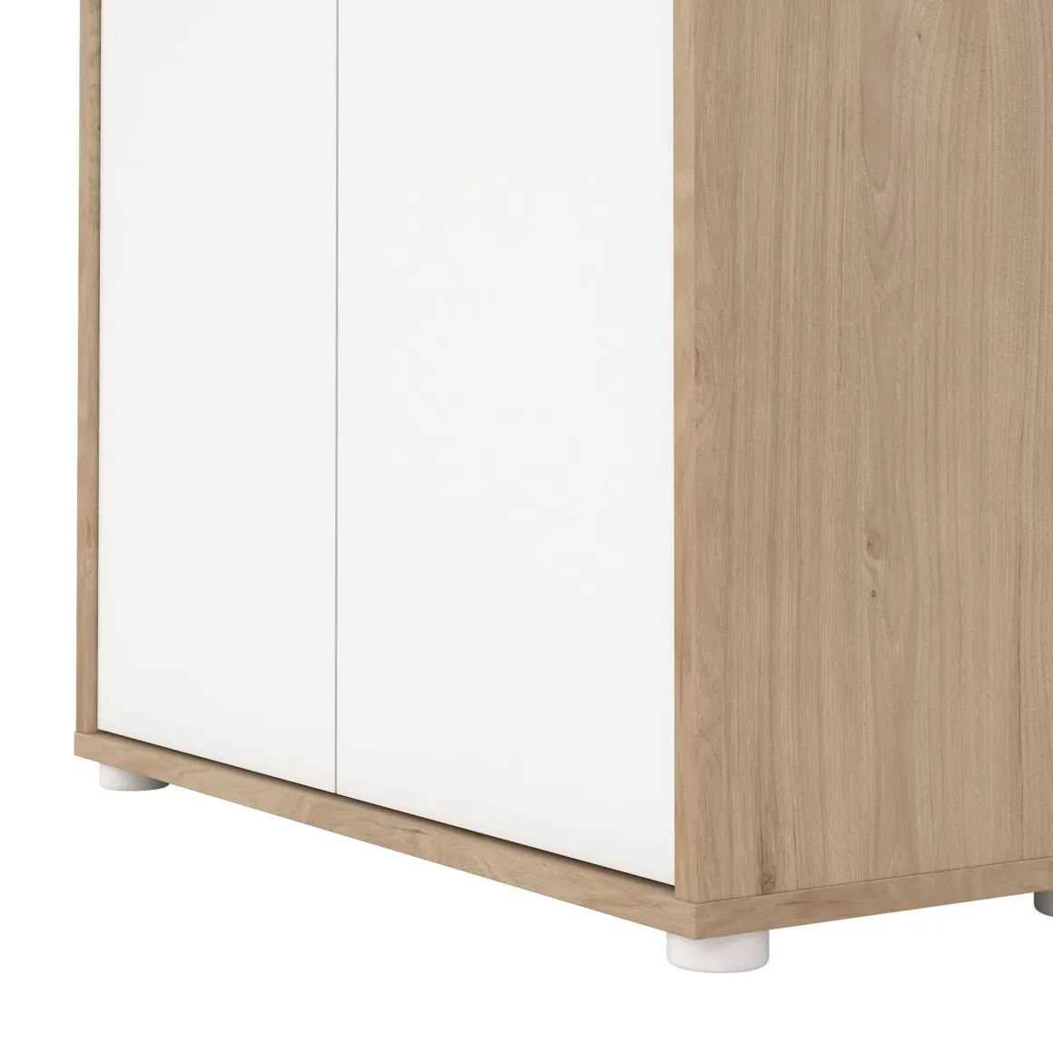 Credenza rovere e bianca 79x34x123h cm 2 ante - Canossa