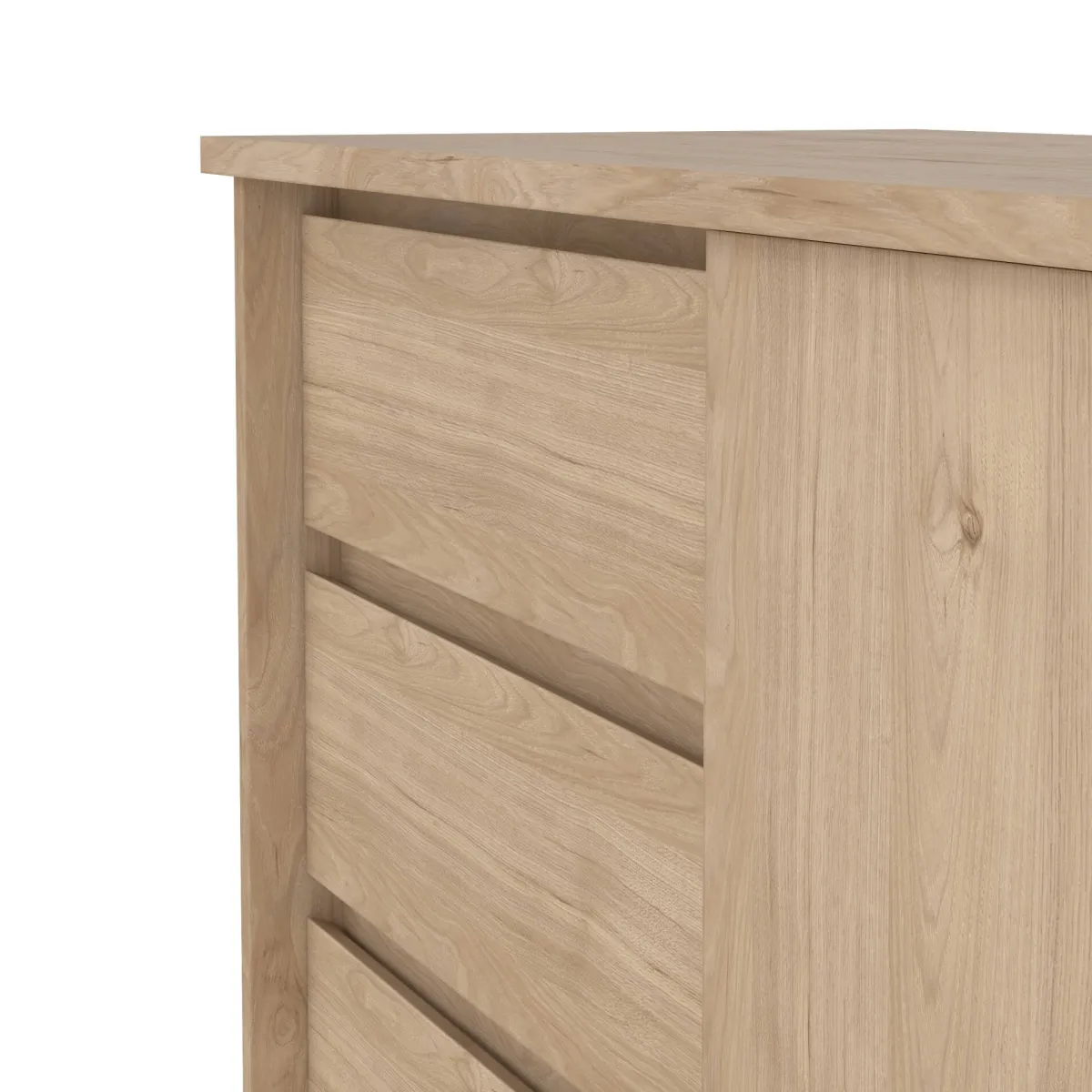 Madie|Credenze > Dmora Credenza rovere 118x50x75h cm 1 anta e 3 cassetti - Bebinca Marrone Rovere