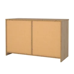 Madie|Credenze > Dmora Credenza rovere 118x50x75h cm 1 anta e 3 cassetti - Bebinca Marrone Rovere