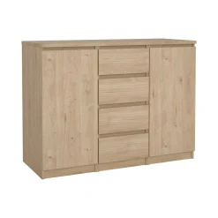 Credenza rovere 120x50x90h cm 2 ante e 4 cassetti - Angelika