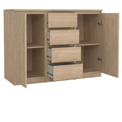 Credenza rovere 120x50x90h cm 2 ante e 4 cassetti - Angelika