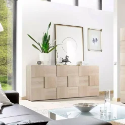 Madie|Credenze > Dmora Credenza rovere 181x43x84h cm 3 ante - Ulysses Marrone Rovere