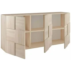 Madie|Credenze > Dmora Credenza rovere 181x43x84h cm 3 ante - Ulysses Marrone Rovere