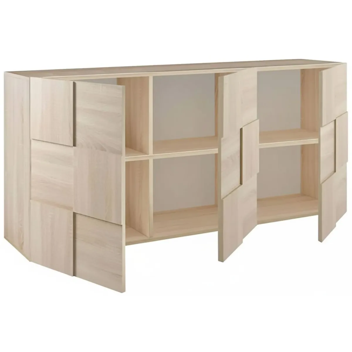 Madie|Credenze > Dmora Credenza rovere 181x43x84h cm 3 ante - Ulysses Marrone Rovere