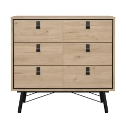 Credenza rovere 101x40x94h cm 6 cassetti - Maka