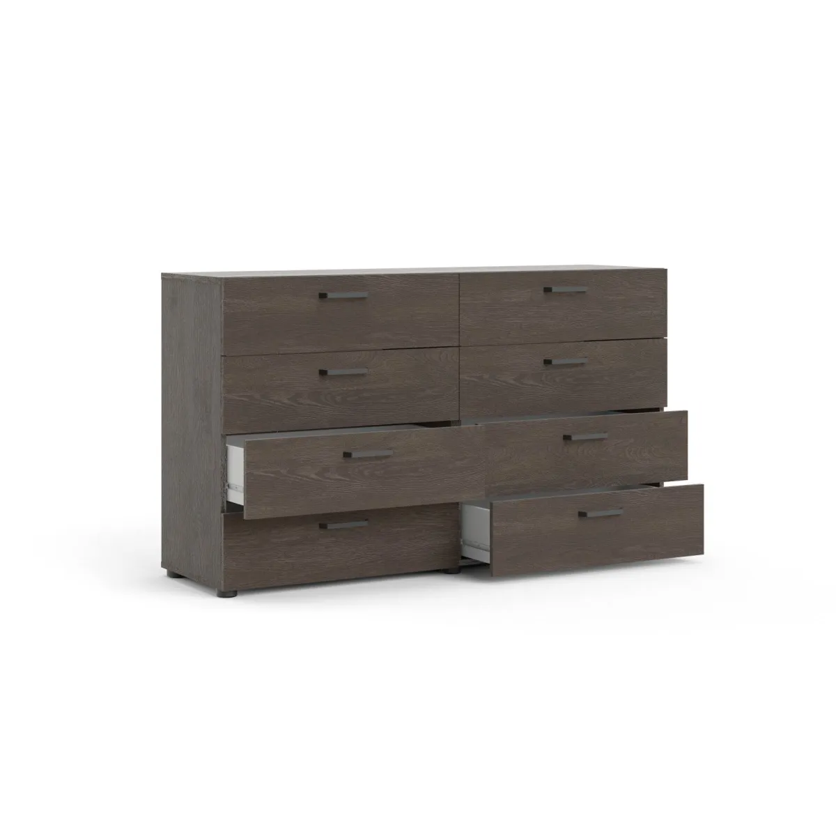 Madie|Credenze > Dmora Credenza rovere 140x40x81h cm 8 cassetti - Acetosella Marrone Noce