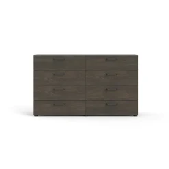 Madie|Credenze > Dmora Credenza rovere 140x40x81h cm 8 cassetti - Acetosella Marrone Noce