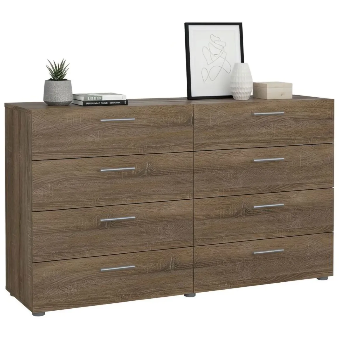Credenza rovere 140x40x81h cm 8 cassetti - Phethai