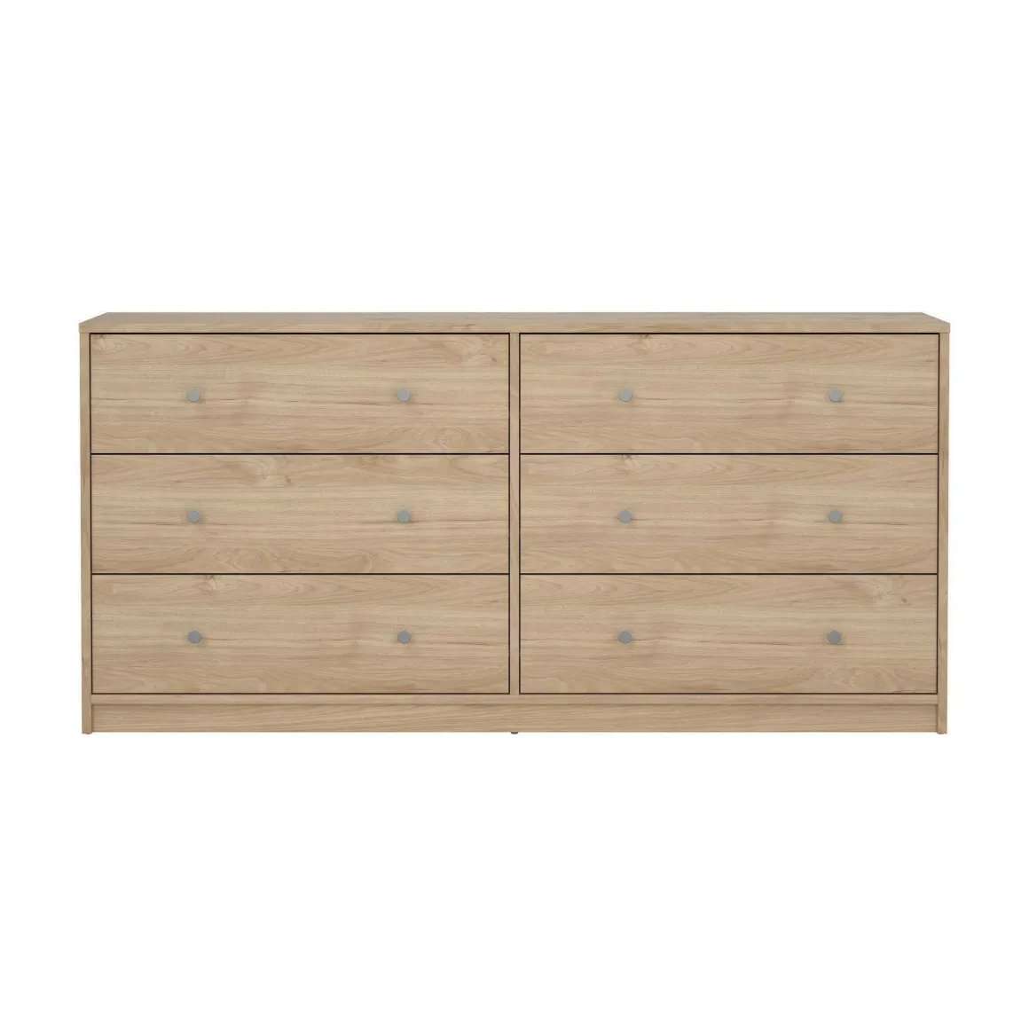 Madie|Credenze > Dmora Credenza rovere 150x40x94h cm 6 cassetti - Anturio Marrone Rovere