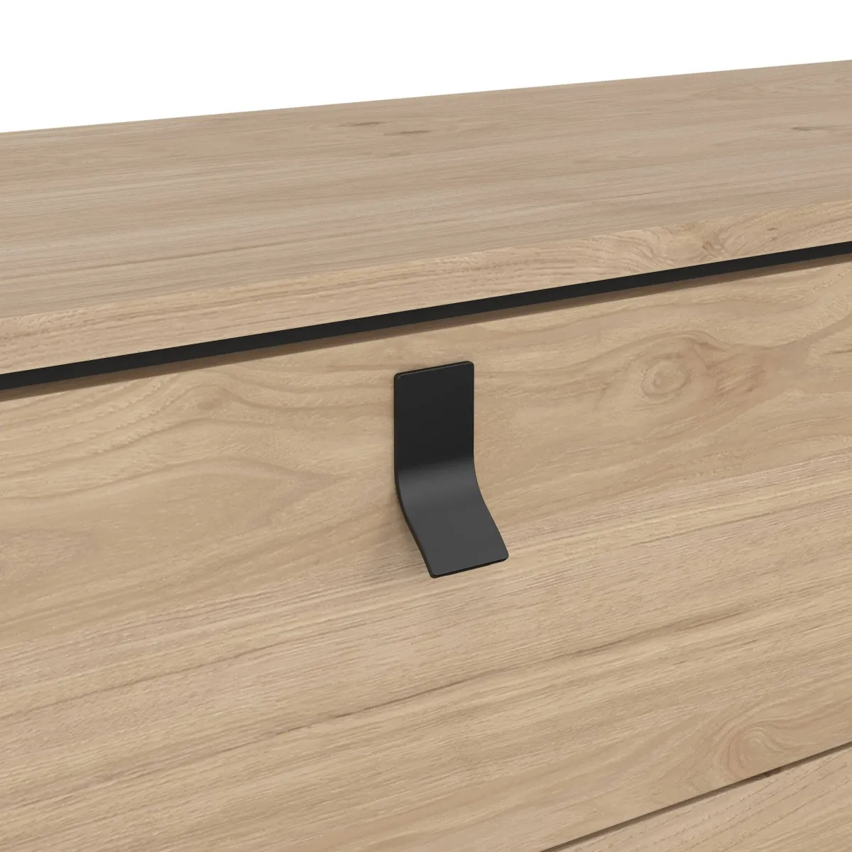 Madie|Credenze > Dmora Credenza rovere 150x40x94h cm 6 cassetti - Anturio Marrone Rovere