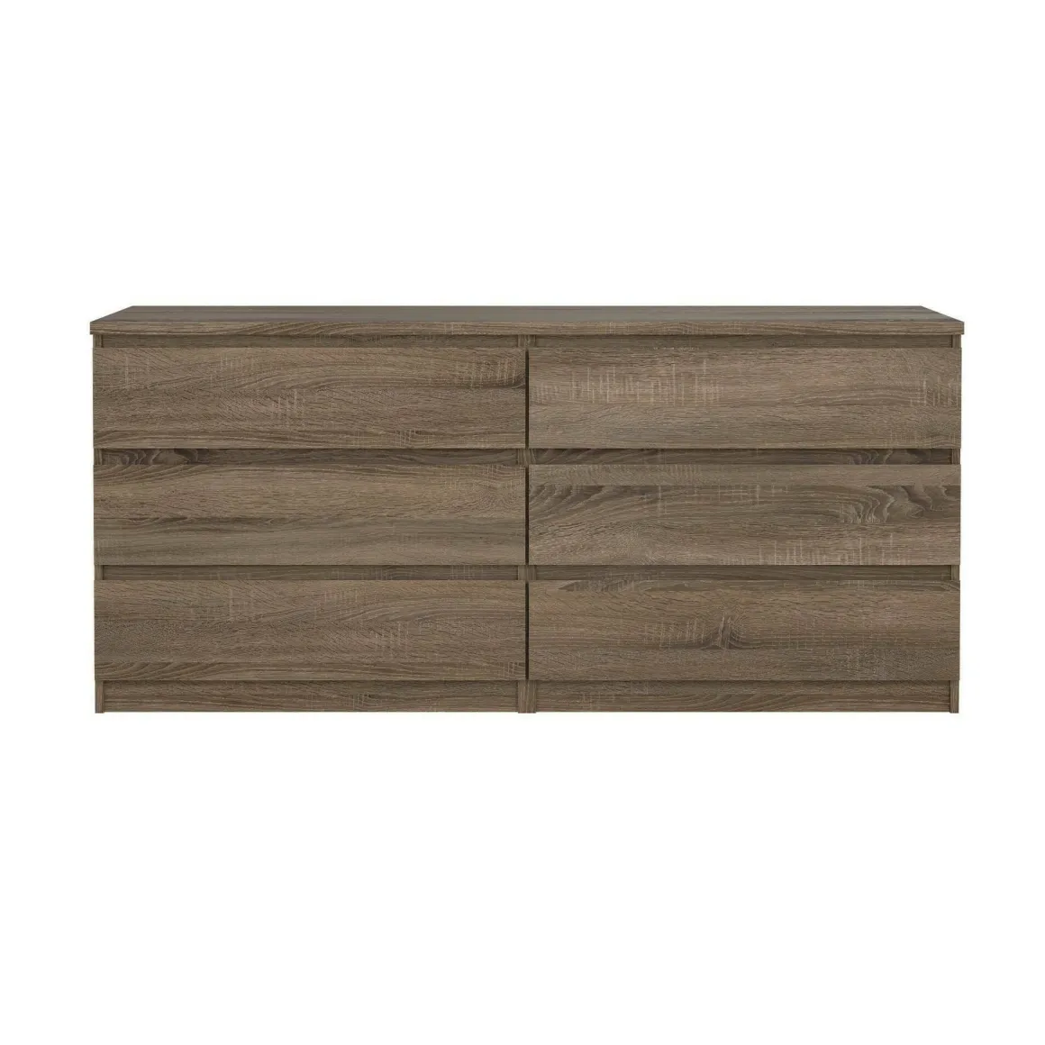 Madie|Credenze > Dmora Credenza rovere 153x50x70h cm 6 cassetti - Abacadabra Marrone Rovere