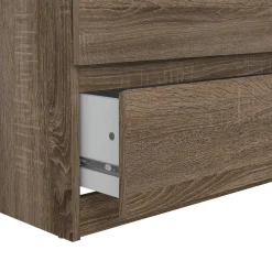 Madie|Credenze > Dmora Credenza rovere 153x50x70h cm 6 cassetti - Abacadabra Marrone Rovere