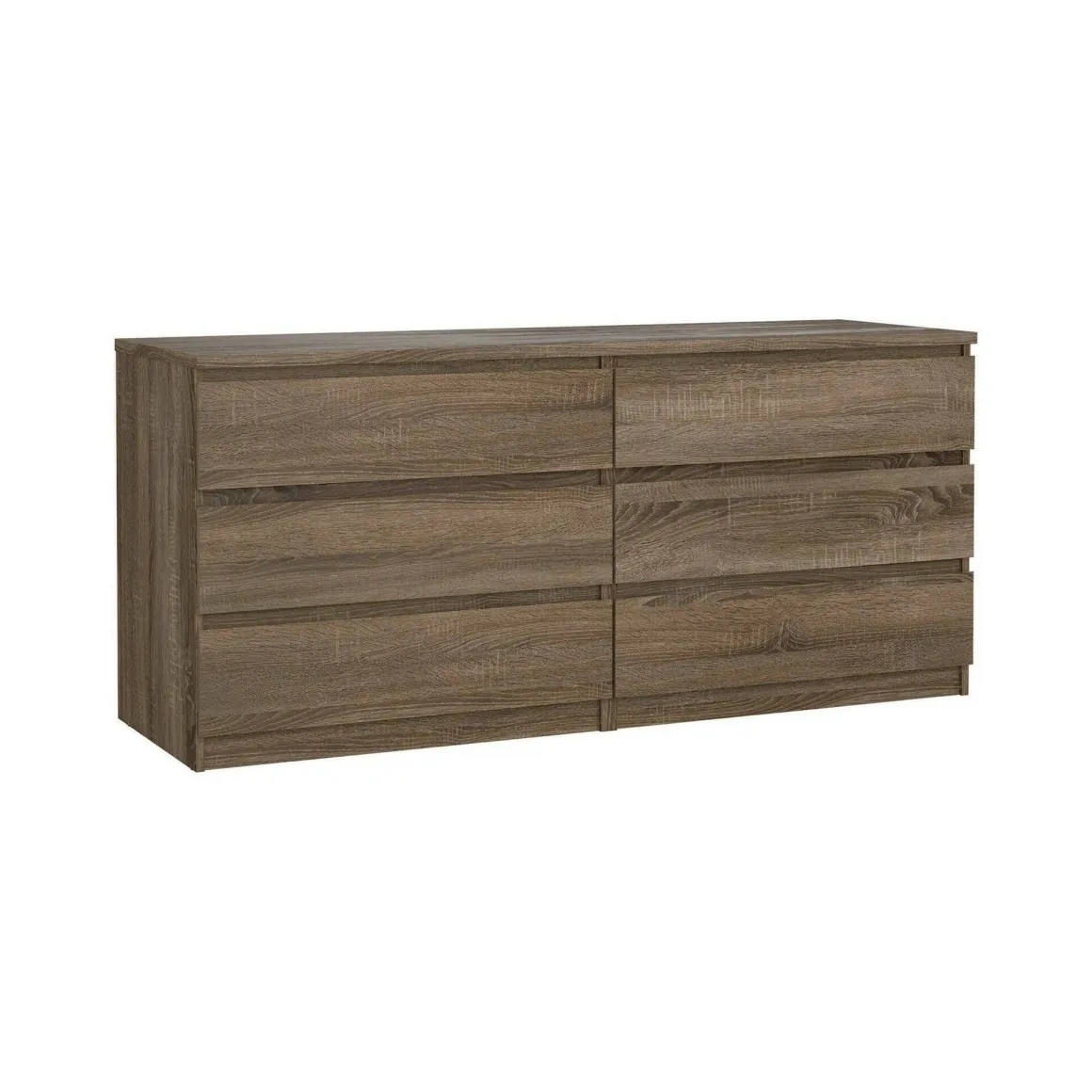 Madie|Credenze > Dmora Credenza rovere 153x50x70h cm 6 cassetti - Abacadabra Marrone Rovere