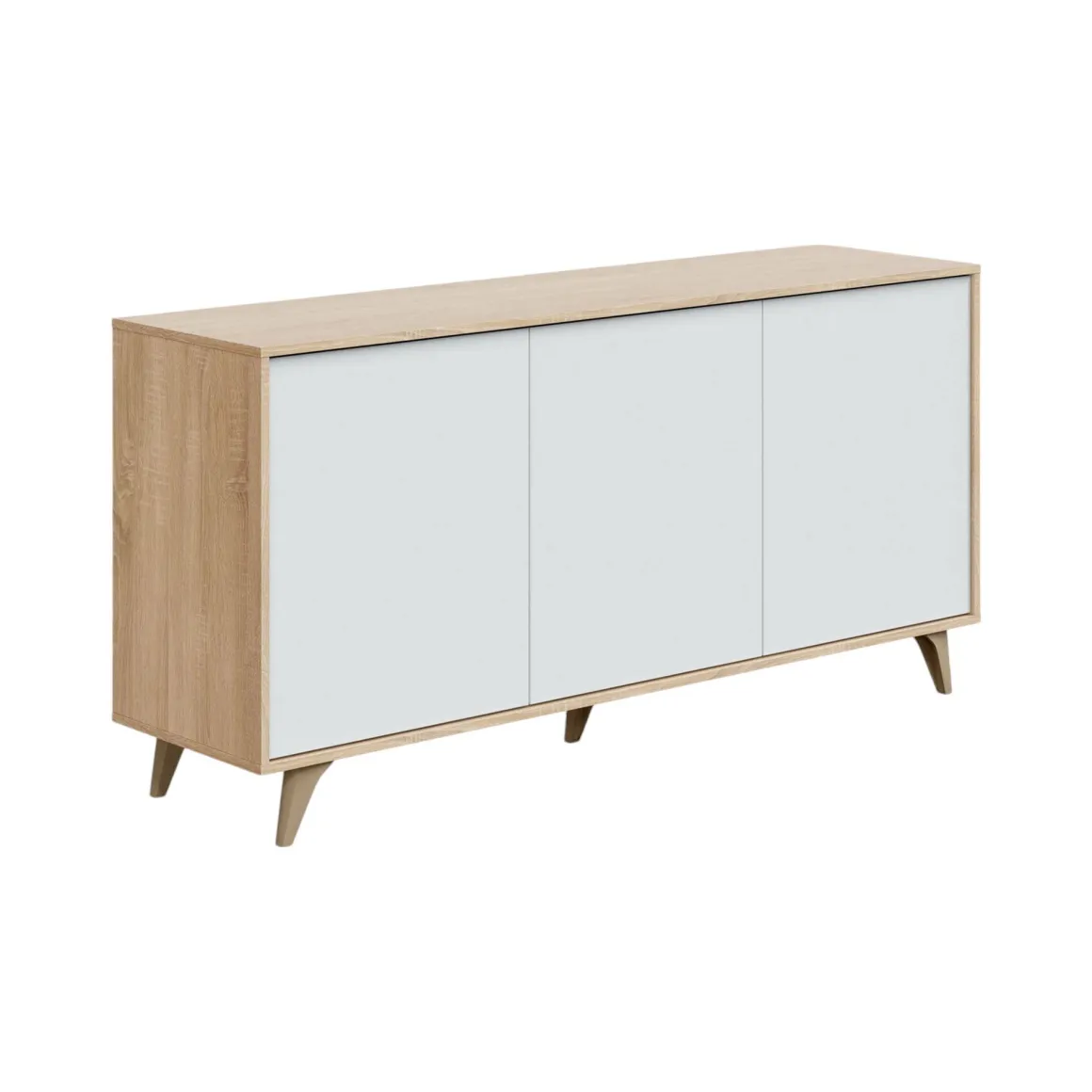 Credenza soggiorno rovere e bianca 154x41x75h cm 3 ante - Acrolorum