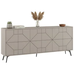 Credenza tortora 184x35x77h cm 6 ante - Africo