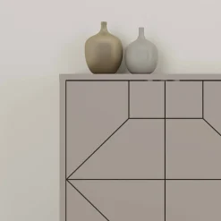 Credenza tortora 184x35x77h cm 6 ante - Africo